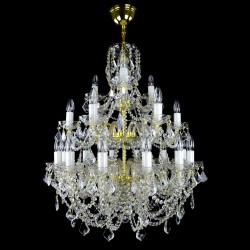 Casa Padrino Lustre en cristal baroque de luxe Or Ø 67 x H. 80 cm - Somptueuse Lustre en laiton avec cristal de Bohême - Meubles baroques - Noble & somptueux Casa Padrino Lustre en cristal baroque de luxe Or Ø 67 x H. 80 cm - Somptueuse Lustre en laiton avec cristal de Bohême - Meubles baroques - Noble & somptueux
