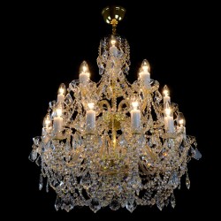Casa Padrino Lustre en cristal baroque de luxe Or Ø 67 x H. 80 cm - Somptueuse Lustre en laiton avec cristal de Bohême - Meubles baroques - Noble & somptueux Casa Padrino Lustre en cristal baroque de luxe Or Ø 67 x H. 80 cm - Somptueuse Lustre en laiton avec cristal de Bohême - Meubles baroques - Noble & somptueux