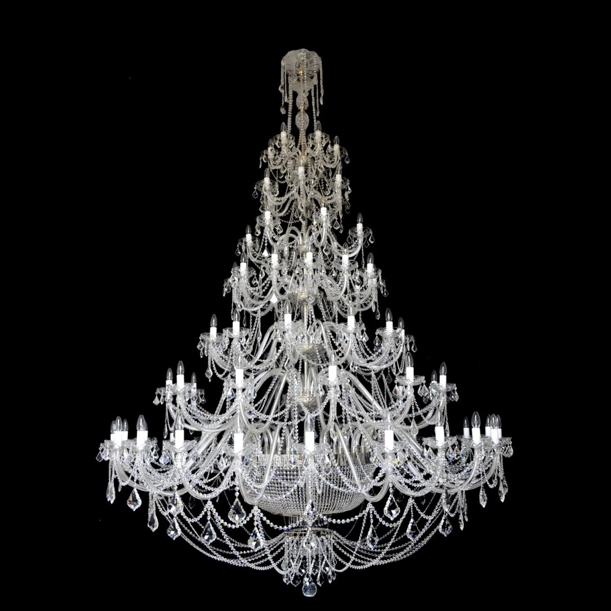 Casa Padrino Lustre en cristal baroque de luxe Or Ø 200 x H. 315 cm - Somptueuse Lustre en laiton avec cristal de Bohême - Meubles baroques - Noble & somptueux Casa Padrino Lustre en cristal baroque de luxe Or Ø 200 x H. 315 cm - Somptueuse Lustre en laiton avec cristal de Bohême - Meubles baroques - Noble & somptueux