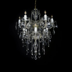 Casa Padrino Luxus Barock Kristall Kronleuchter Gold Ø 65 x H. 76 cm - Prunkvolle Messing Kronleuchter mit böhmischem Kristallglas - Barock Möbel - Edel & Prunkvoll