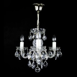Casa Padrino Luxury Baroque Crystal Chandelier Silver Ø 44 x H. 35 cm - Magnificent Brass Chandelier with Bohemian Crystal Glass - Baroque Furniture - Noble & Magnificent