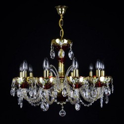 Casa Padrino Lampadario in cristallo barocco di lusso Oro Ø 68 x H. 52 cm - Sontuosa Lampadario in ottone con cristallo di Boemia - Mobili barocchi - Nobile e sontuoso Casa Padrino Lampadario in cristallo barocco di lusso Oro Ø 68 x H. 52 cm - Sontuosa Lampadario in ottone con cristallo di Boemia - Mobili barocchi - Nobile e sontuoso