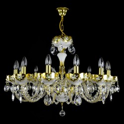 Casa Padrino Lampadario in cristallo barocco di lusso Oro Ø 80 x H. 60 cm - Sontuosa Lampadario in ottone con cristallo di Boemia - Mobili barocchi - Nobile e sontuoso Casa Padrino Lampadario in cristallo barocco di lusso Oro Ø 80 x H. 60 cm - Sontuosa Lampadario in ottone con cristallo di Boemia - Mobili barocchi - Nobile e sontuoso