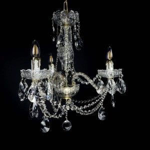 Casa Padrino Luxury Baroque Crystal Wall Lamp Gold 38 x 20 x H. 37 cm - Magnificent Brass Wall Lamp with Bohemian Crystal Glass - Baroque Furniture - Noble & Magnificent