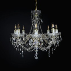 Casa Padrino Luxus Barock Kristall Kronleuchter Gold Ø 60 x H. 51 cm - Prunkvolle Messing Kronleuchter mit böhmischem Kristallglas - Barock Möbel - Edel & Prunkvoll Casa Padrino Luxus Barock Kristall Kronleuchter Gold Ø 60 x H. 51 cm - Prunkvolle Messing Kronleuchter mit böhmischem Kristallglas - Barock Möbel - Edel & Prunkvoll