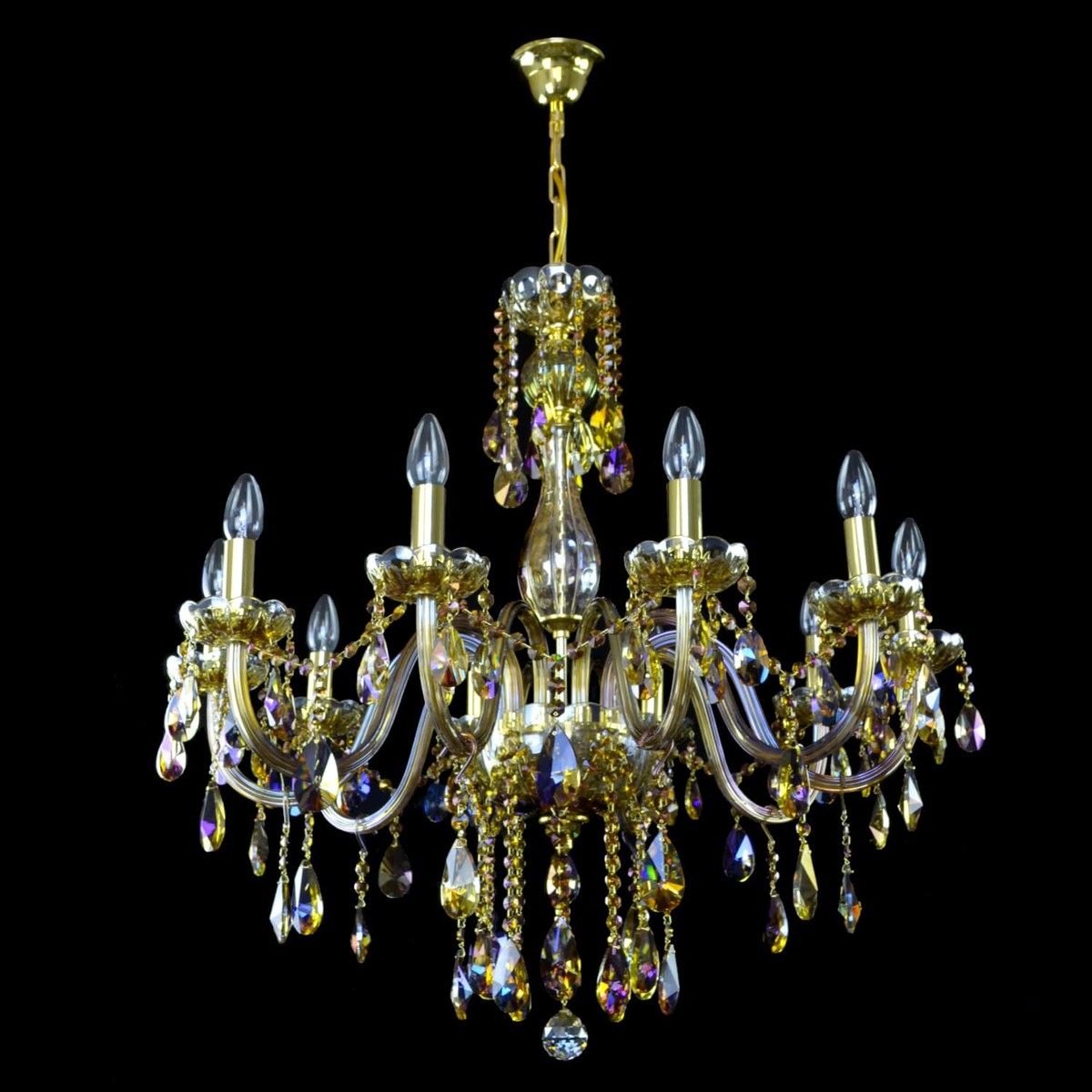 Casa Padrino Lampadario in cristallo barocco di lusso Oro Ø 77 x H. 75 cm - Sontuosa Lampadario in ottone con cristallo di Boemia - Mobili barocchi - Nobile e sontuoso Casa Padrino Lampadario in cristallo barocco di lusso Oro Ø 77 x H. 75 cm - Sontuosa Lampadario in ottone con cristallo di Boemia - Mobili barocchi - Nobile e sontuoso