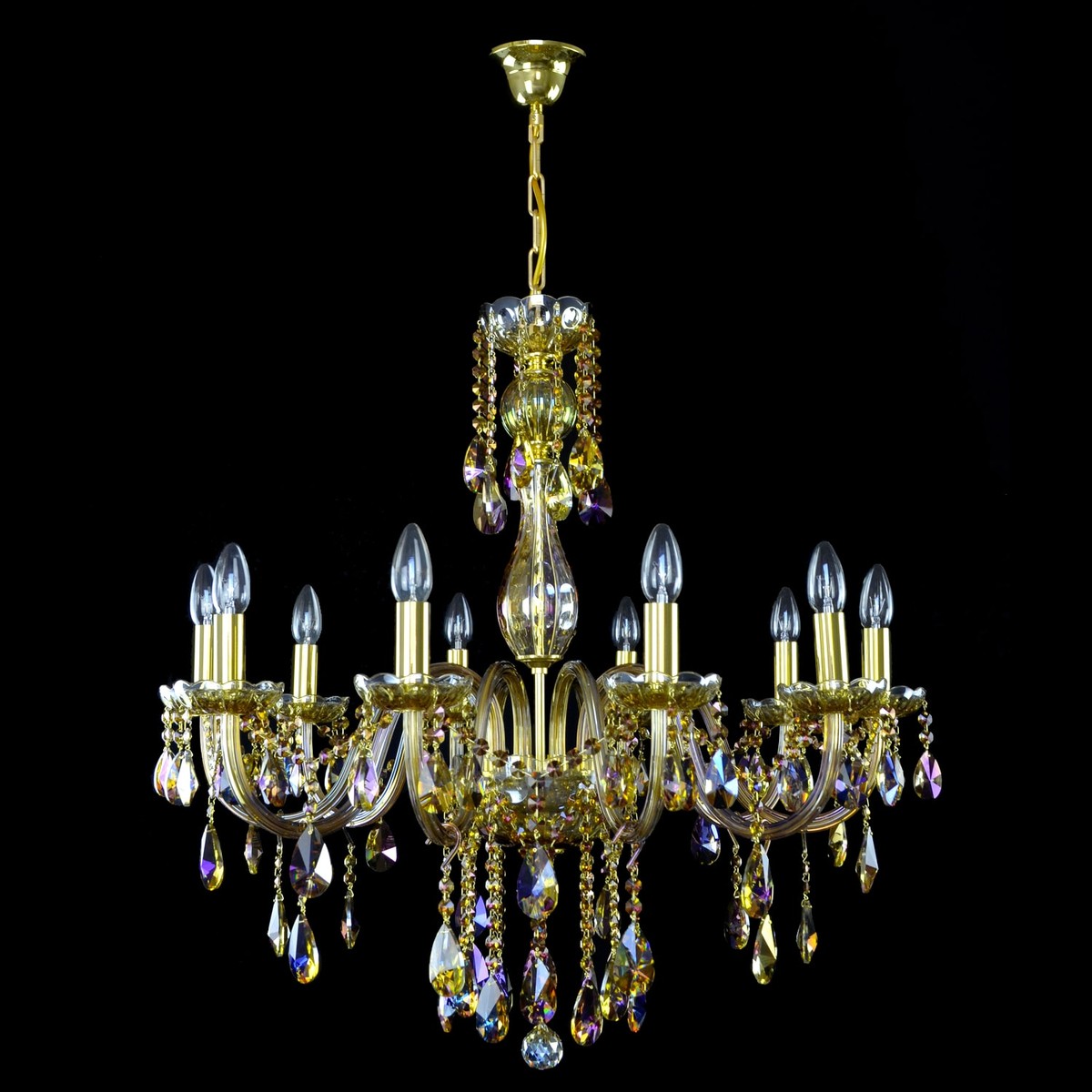 Casa Padrino Lampadario in cristallo barocco di lusso Oro Ø 77 x H. 75 cm - Sontuosa Lampadario in ottone con cristallo di Boemia - Mobili barocchi - Nobile e sontuoso Casa Padrino Lampadario in cristallo barocco di lusso Oro Ø 77 x H. 75 cm - Sontuosa Lampadario in ottone con cristallo di Boemia - Mobili barocchi - Nobile e sontuoso