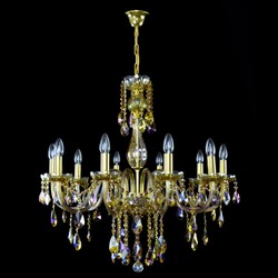 Casa Padrino Lampadario in cristallo barocco di lusso Oro Ø 77 x H. 75 cm - Sontuosa Lampadario in ottone con cristallo di Boemia - Mobili barocchi - Nobile e sontuoso Casa Padrino Lampadario in cristallo barocco di lusso Oro Ø 77 x H. 75 cm - Sontuosa Lampadario in ottone con cristallo di Boemia - Mobili barocchi - Nobile e sontuoso