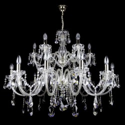 Casa Padrino Luxus Barock Kristall Kronleuchter Silber Ø 100 x H. 85 cm - Prunkvolle Messing Kronleuchter mit böhmischem Kristallglas - Barock Möbel - Edel & Prunkvoll