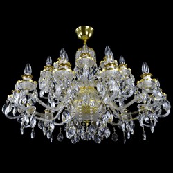 Casa Padrino Lampadario in cristallo barocco di lusso Oro Ø 110 x H. 100 cm - Sontuosa Lampadario in ottone con cristallo di Boemia - Mobili barocchi - Nobile e sontuoso Casa Padrino Lampadario in cristallo barocco di lusso Oro Ø 110 x H. 100 cm - Sontuosa Lampadario in ottone con cristallo di Boemia - Mobili barocchi - Nobile e sontuoso