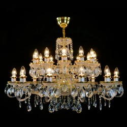 Casa Padrino Lampadario in cristallo barocco di lusso Oro Ø 110 x H. 100 cm - Sontuosa Lampadario in ottone con cristallo di Boemia - Mobili barocchi - Nobile e sontuoso Casa Padrino Lampadario in cristallo barocco di lusso Oro Ø 110 x H. 100 cm - Sontuosa Lampadario in ottone con cristallo di Boemia - Mobili barocchi - Nobile e sontuoso
