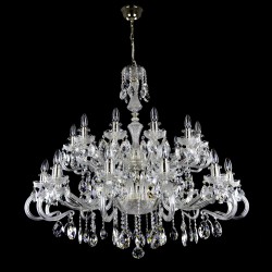 Casa Padrino Luxus Barock Kristall Kronleuchter Silber Ø 110 x H. 100 cm - Prunkvolle Messing Kronleuchter mit böhmischem Kristallglas - Barock Möbel - Edel & Prunkvoll Casa Padrino Luxus Barock Kristall Kronleuchter Silber Ø 110 x H. 100 cm - Prunkvolle Messing Kronleuchter mit böhmischem Kristallglas - Barock Möbel - Edel & Prunkvoll