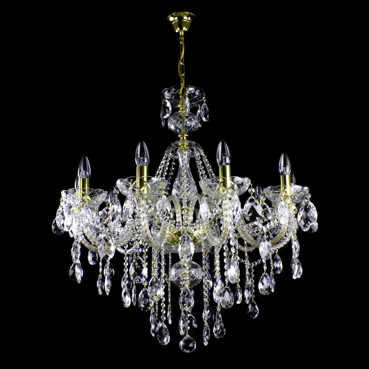 Casa Padrino Lustre en cristal baroque de luxe Or Ø 81 x H. 83 cm - Somptueuse Lustre en laiton avec cristal de Bohême - Meubles baroques - Noble & somptueux Casa Padrino Lustre en cristal baroque de luxe Or Ø 81 x H. 83 cm - Somptueuse Lustre en laiton avec cristal de Bohême - Meubles baroques - Noble & somptueux
