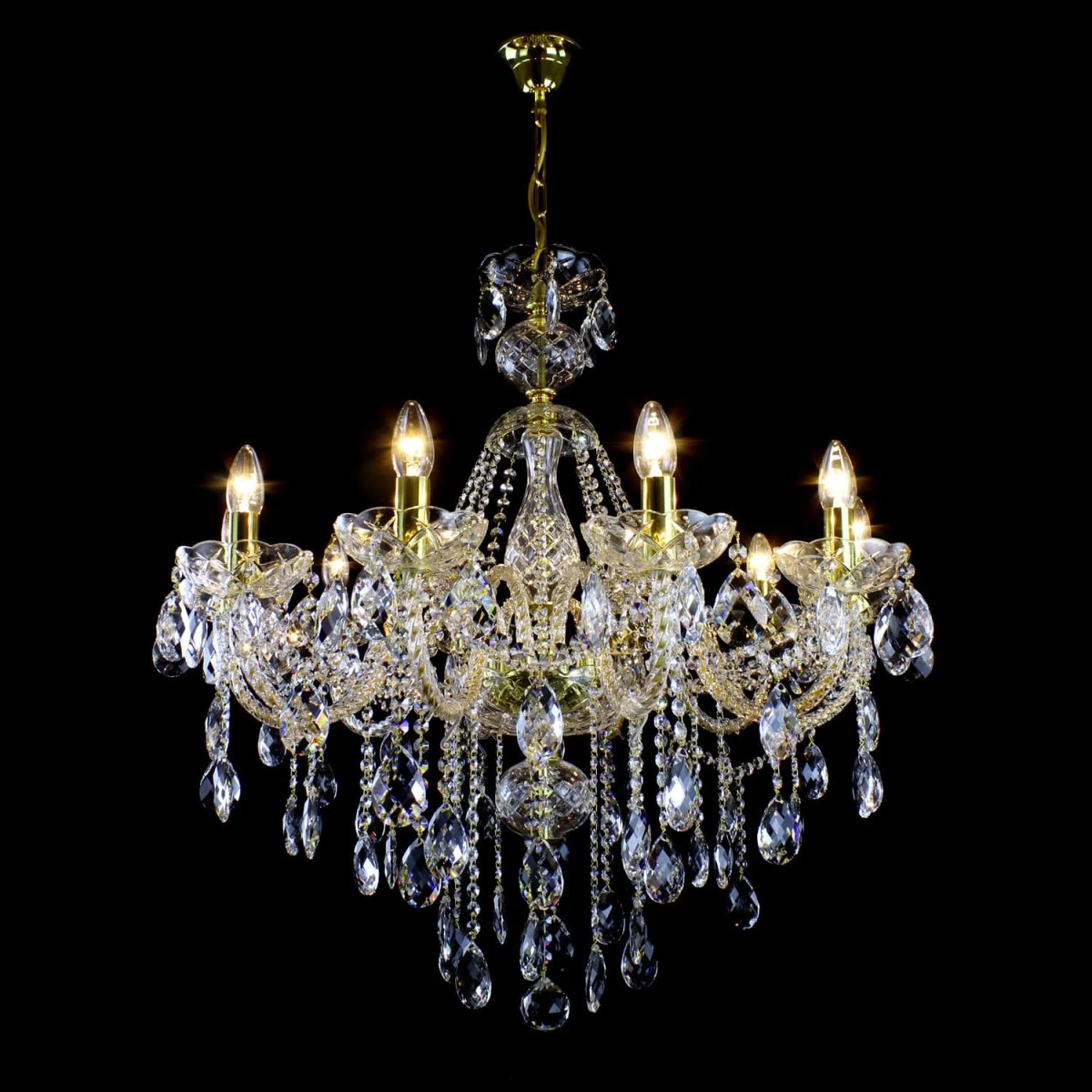 Casa Padrino Lustre en cristal baroque de luxe Or Ø 81 x H. 83 cm - Somptueuse Lustre en laiton avec cristal de Bohême - Meubles baroques - Noble & somptueux Casa Padrino Lustre en cristal baroque de luxe Or Ø 81 x H. 83 cm - Somptueuse Lustre en laiton avec cristal de Bohême - Meubles baroques - Noble & somptueux