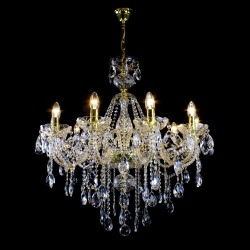 Casa Padrino Lustre en cristal baroque de luxe Or Ø 81 x H. 83 cm - Somptueuse Lustre en laiton avec cristal de Bohême - Meubles baroques - Noble & somptueux Casa Padrino Lustre en cristal baroque de luxe Or Ø 81 x H. 83 cm - Somptueuse Lustre en laiton avec cristal de Bohême - Meubles baroques - Noble & somptueux