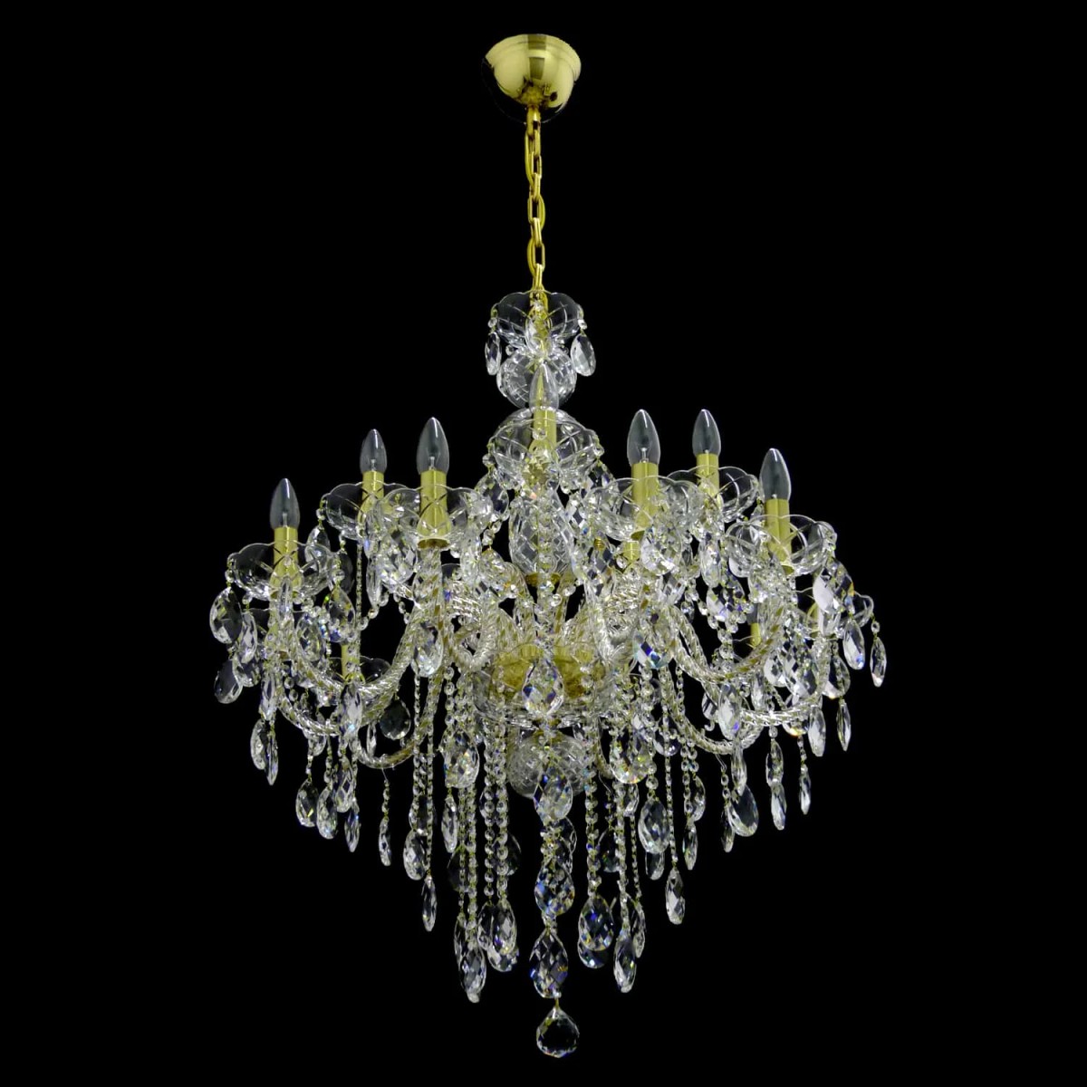 Casa Padrino Lampadario in cristallo barocco di lusso Oro Ø 81 x H. 100 cm - Sontuosa Lampadario in ottone con cristallo di Boemia - Mobili barocchi - Nobile e sontuoso Casa Padrino Lampadario in cristallo barocco di lusso Oro Ø 81 x H. 100 cm - Sontuosa Lampadario in ottone con cristallo di Boemia - Mobili barocchi - Nobile e sontuoso