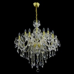 Casa Padrino Lampadario in cristallo barocco di lusso Oro Ø 81 x H. 100 cm - Sontuosa Lampadario in ottone con cristallo di Boemia - Mobili barocchi - Nobile e sontuoso Casa Padrino Lampadario in cristallo barocco di lusso Oro Ø 81 x H. 100 cm - Sontuosa Lampadario in ottone con cristallo di Boemia - Mobili barocchi - Nobile e sontuoso