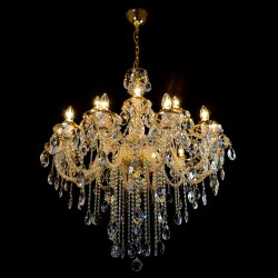 Casa Padrino Luxus Barock Kristall Kronleuchter Gold Ø 90 x H. 105 cm - Prunkvolle Messing Kronleuchter mit böhmischem Kristallglas - Barock Möbel - Edel & Prunkvoll
