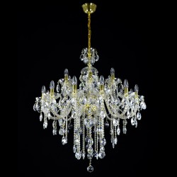 Casa Padrino Luxus Barock Kristall Kronleuchter Gold Ø 90 x H. 105 cm - Prunkvolle Messing Kronleuchter mit böhmischem Kristallglas - Barock Möbel - Edel & Prunkvoll