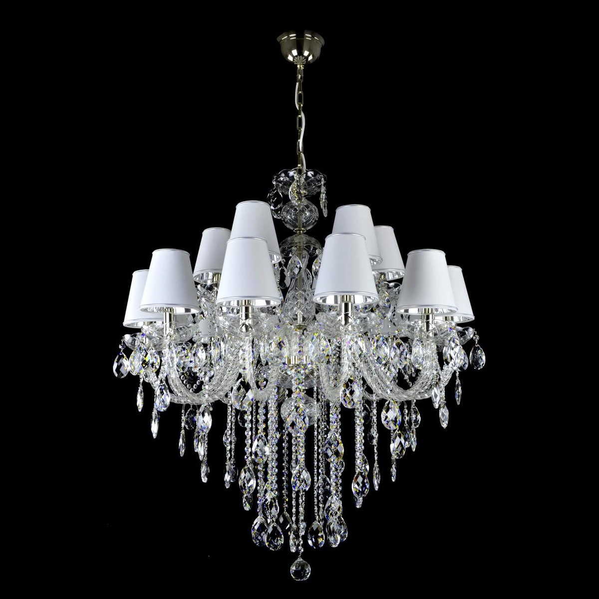Casa Padrino Lampadario in cristallo barocco di lusso Argento Ø 90 x H. 105 cm - Sontuosa Lampadario in ottone con cristallo di Boemia - Mobili barocchi - Nobile e sontuoso Casa Padrino Lampadario in cristallo barocco di lusso Argento Ø 90 x H. 105 cm - Sontuosa Lampadario in ottone con cristallo di Boemia - Mobili barocchi - Nobile e sontuoso