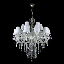 Casa Padrino Lampadario in cristallo barocco di lusso Argento Ø 90 x H. 105 cm - Sontuosa Lampadario in ottone con cristallo di Boemia - Mobili barocchi - Nobile e sontuoso Casa Padrino Lampadario in cristallo barocco di lusso Argento Ø 90 x H. 105 cm - Sontuosa Lampadario in ottone con cristallo di Boemia - Mobili barocchi - Nobile e sontuoso