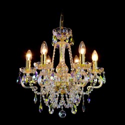 Casa Padrino Luxus Barock Kristall Kronleuchter Gold Ø 50 x H. 55 cm - Prunkvolle Messing Kronleuchter mit böhmischem Kristallglas - Barock Möbel - Edel & Prunkvoll Casa Padrino Luxus Barock Kristall Kronleuchter Gold Ø 50 x H. 55 cm - Prunkvolle Messing Kronleuchter mit böhmischem Kristallglas - Barock Möbel - Edel & Prunkvoll
