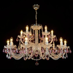 Casa Padrino Lámpara de techo de cristal barroco de lujo Plata Ø 105 x H. 56 cm - Suntuosa Lámpara de techo de latón con cristal de Bohemia - Muebles barrocos - Noble y suntuosa