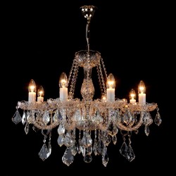 Casa Padrino Luxus Barock Kristall Kronleuchter Silber Ø 67 x H. 55 cm - Prunkvolle Messing Kronleuchter mit böhmischem Kristallglas - Barock Möbel - Edel & Prunkvoll