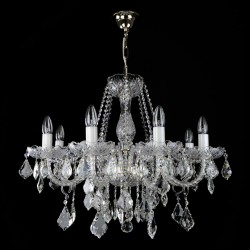 Casa Padrino Luxus Barock Kristall Kronleuchter Silber Ø 67 x H. 55 cm - Prunkvolle Messing Kronleuchter mit böhmischem Kristallglas - Barock Möbel - Edel & Prunkvoll