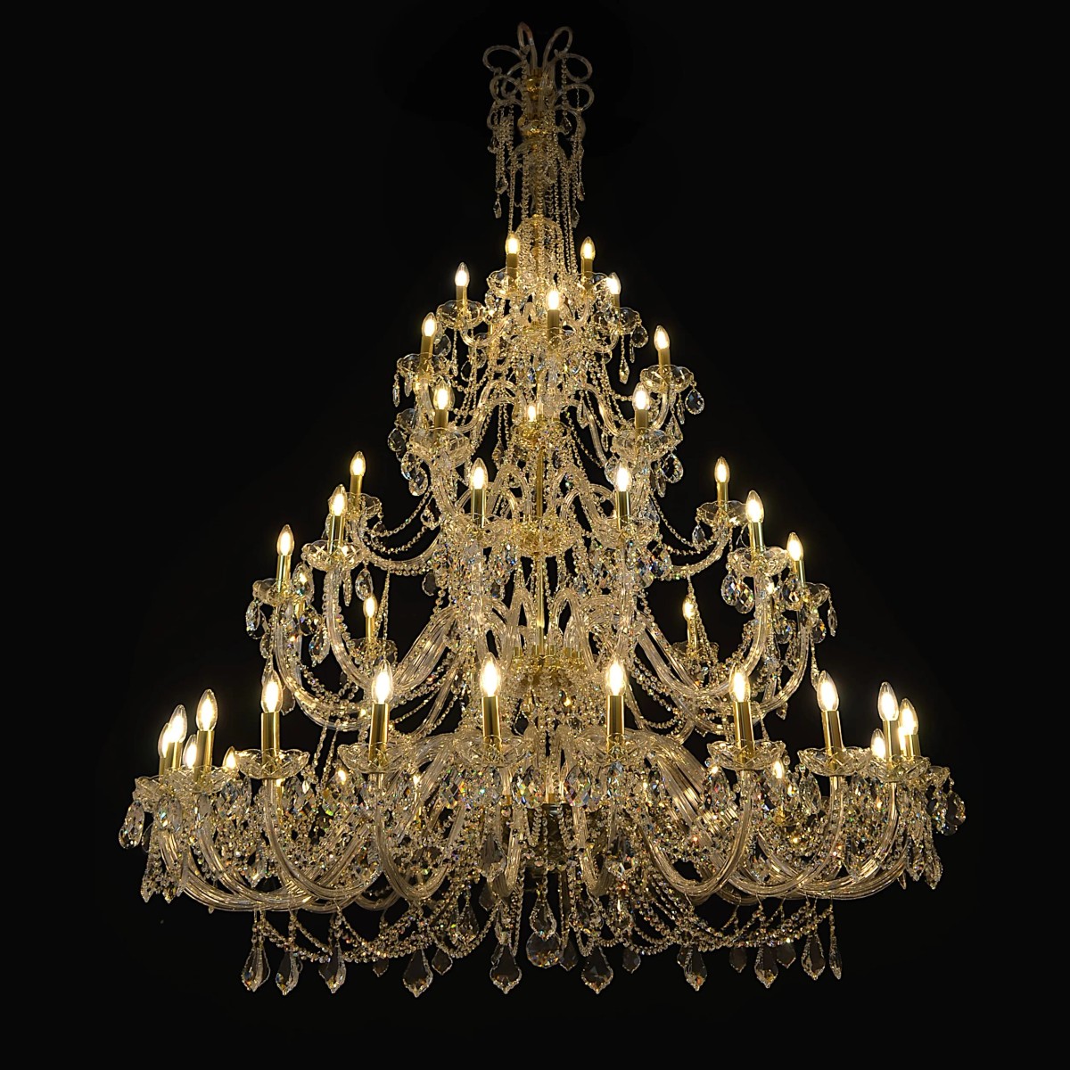 Casa Padrino Luxus Barock Kristall Kronleuchter Gold Ø 170 x H. 235 cm - Prunkvolle Messing Kronleuchter mit böhmischem Kristallglas - Barock Möbel - Edel & Prunkvoll Casa Padrino Luxus Barock Kristall Kronleuchter Gold Ø 170 x H. 235 cm - Prunkvolle Messing Kronleuchter mit böhmischem Kristallglas - Barock Möbel - Edel & Prunkvoll