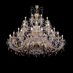 Casa Padrino Lampadario in cristallo barocco di lusso Oro Ø 160 x H. 160 cm - Sontuosa Lampadario in ottone con cristallo di Boemia - Mobili barocchi - Nobile e sontuoso Casa Padrino Lampadario in cristallo barocco di lusso Oro Ø 160 x H. 160 cm - Sontuosa Lampadario in ottone con cristallo di Boemia - Mobili barocchi - Nobile e sontuoso