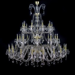 Casa Padrino Lampadario in cristallo barocco di lusso Oro Ø 160 x H. 160 cm - Sontuosa Lampadario in ottone con cristallo di Boemia - Mobili barocchi - Nobile e sontuoso Casa Padrino Lampadario in cristallo barocco di lusso Oro Ø 160 x H. 160 cm - Sontuosa Lampadario in ottone con cristallo di Boemia - Mobili barocchi - Nobile e sontuoso