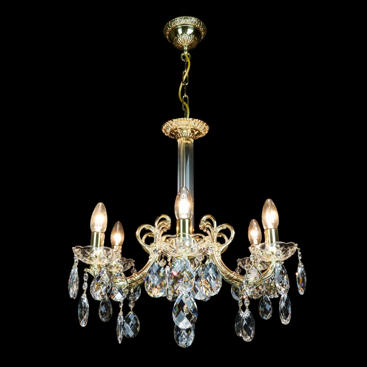 Casa Padrino Luxus Barock Kristall Kronleuchter Gold Ø 58 x H. 50 cm - Prunkvolle Messing Kronleuchter mit böhmischem Kristallglas - Barock Möbel - Edel & Prunkvoll Casa Padrino Luxus Barock Kristall Kronleuchter Gold Ø 58 x H. 50 cm - Prunkvolle Messing Kronleuchter mit böhmischem Kristallglas - Barock Möbel - Edel & Prunkvoll