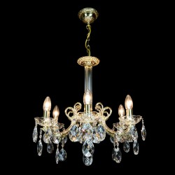 Casa Padrino Luxus Barock Kristall Kronleuchter Gold Ø 58 x H. 50 cm - Prunkvolle Messing Kronleuchter mit böhmischem Kristallglas - Barock Möbel - Edel & Prunkvoll Casa Padrino Luxus Barock Kristall Kronleuchter Gold Ø 58 x H. 50 cm - Prunkvolle Messing Kronleuchter mit böhmischem Kristallglas - Barock Möbel - Edel & Prunkvoll