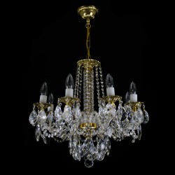 Casa Padrino Luxus Barock Kristall Kronleuchter Gold Ø 56 x H. 52 cm - Prunkvolle Messing Kronleuchter mit böhmischem Kristallglas - Barock Möbel - Edel & Prunkvoll Casa Padrino Luxus Barock Kristall Kronleuchter Gold Ø 56 x H. 52 cm - Prunkvolle Messing Kronleuchter mit böhmischem Kristallglas - Barock Möbel - Edel & Prunkvoll