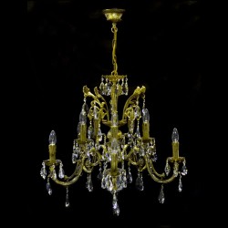 Casa Padrino Luxus Barock Kristall Kronleuchter Gold Ø 72 x H. 61 cm - Prunkvolle Messing Kronleuchter mit böhmischem Kristallglas - Barock Möbel - Edel & Prunkvoll Casa Padrino Luxus Barock Kristall Kronleuchter Gold Ø 72 x H. 61 cm - Prunkvolle Messing Kronleuchter mit böhmischem Kristallglas - Barock Möbel - Edel & Prunkvoll