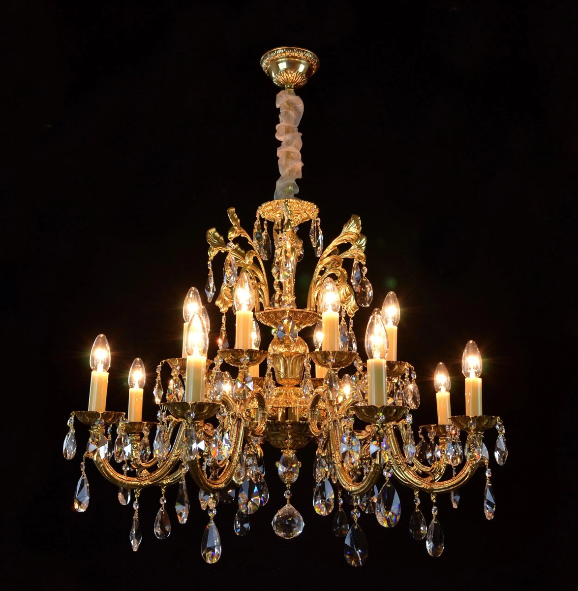 Casa Padrino Luxus Barock Kristall Kronleuchter Gold Ø 78 x H. 65 cm - Prunkvolle Messing Kronleuchter mit böhmischem Kristallglas - Barock Möbel - Edel & Prunkvoll Casa Padrino Luxus Barock Kristall Kronleuchter Gold Ø 78 x H. 65 cm - Prunkvolle Messing Kronleuchter mit böhmischem Kristallglas - Barock Möbel - Edel & Prunkvoll