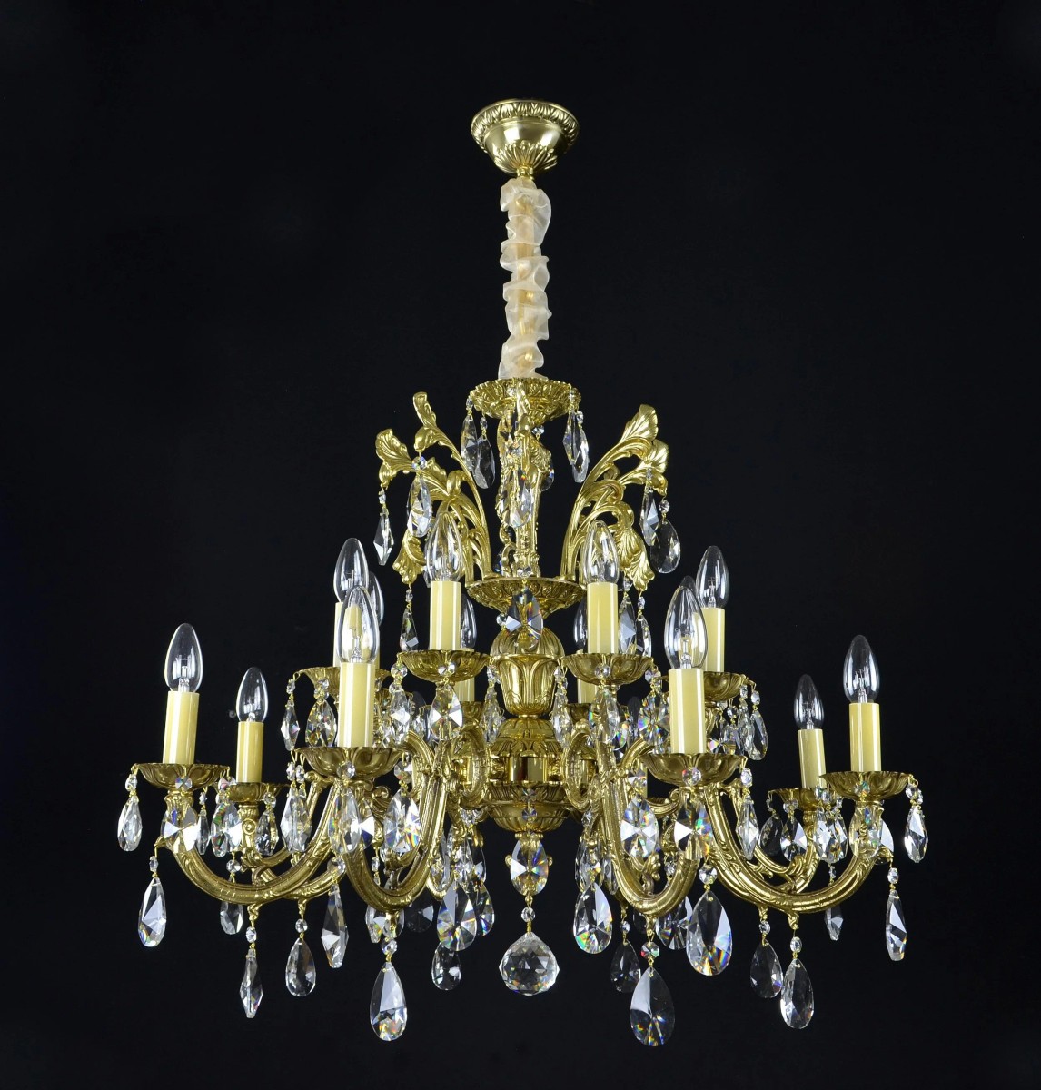 Casa Padrino Luxus Barock Kristall Kronleuchter Gold Ø 78 x H. 65 cm - Prunkvolle Messing Kronleuchter mit böhmischem Kristallglas - Barock Möbel - Edel & Prunkvoll Casa Padrino Luxus Barock Kristall Kronleuchter Gold Ø 78 x H. 65 cm - Prunkvolle Messing Kronleuchter mit böhmischem Kristallglas - Barock Möbel - Edel & Prunkvoll