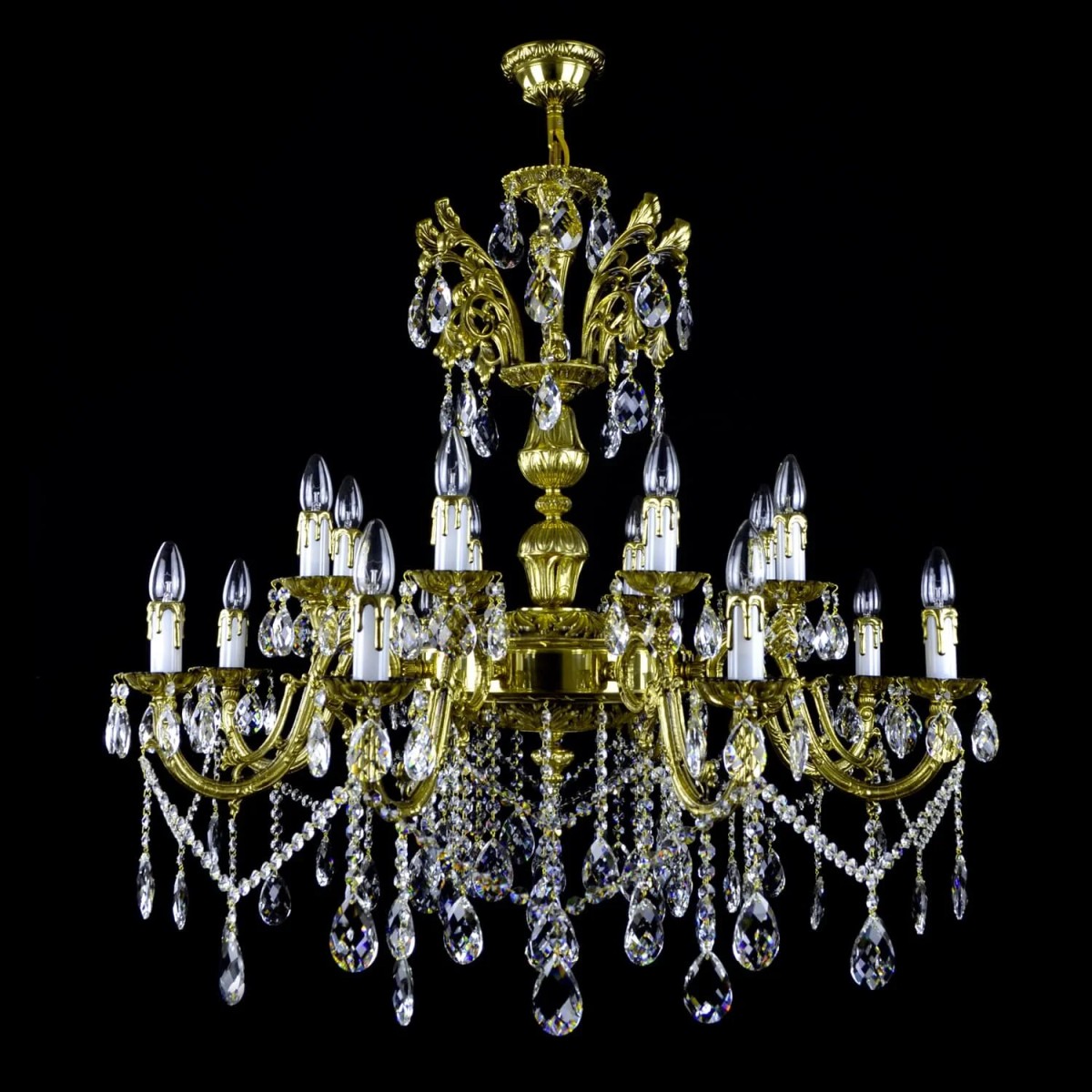 Casa Padrino Luxus Barock Kristall Kronleuchter Gold Ø 78 x H. 65 cm - Prunkvolle Messing Kronleuchter mit böhmischem Kristallglas - Barock Möbel - Edel & Prunkvoll Casa Padrino Luxus Barock Kristall Kronleuchter Gold Ø 78 x H. 65 cm - Prunkvolle Messing Kronleuchter mit böhmischem Kristallglas - Barock Möbel - Edel & Prunkvoll