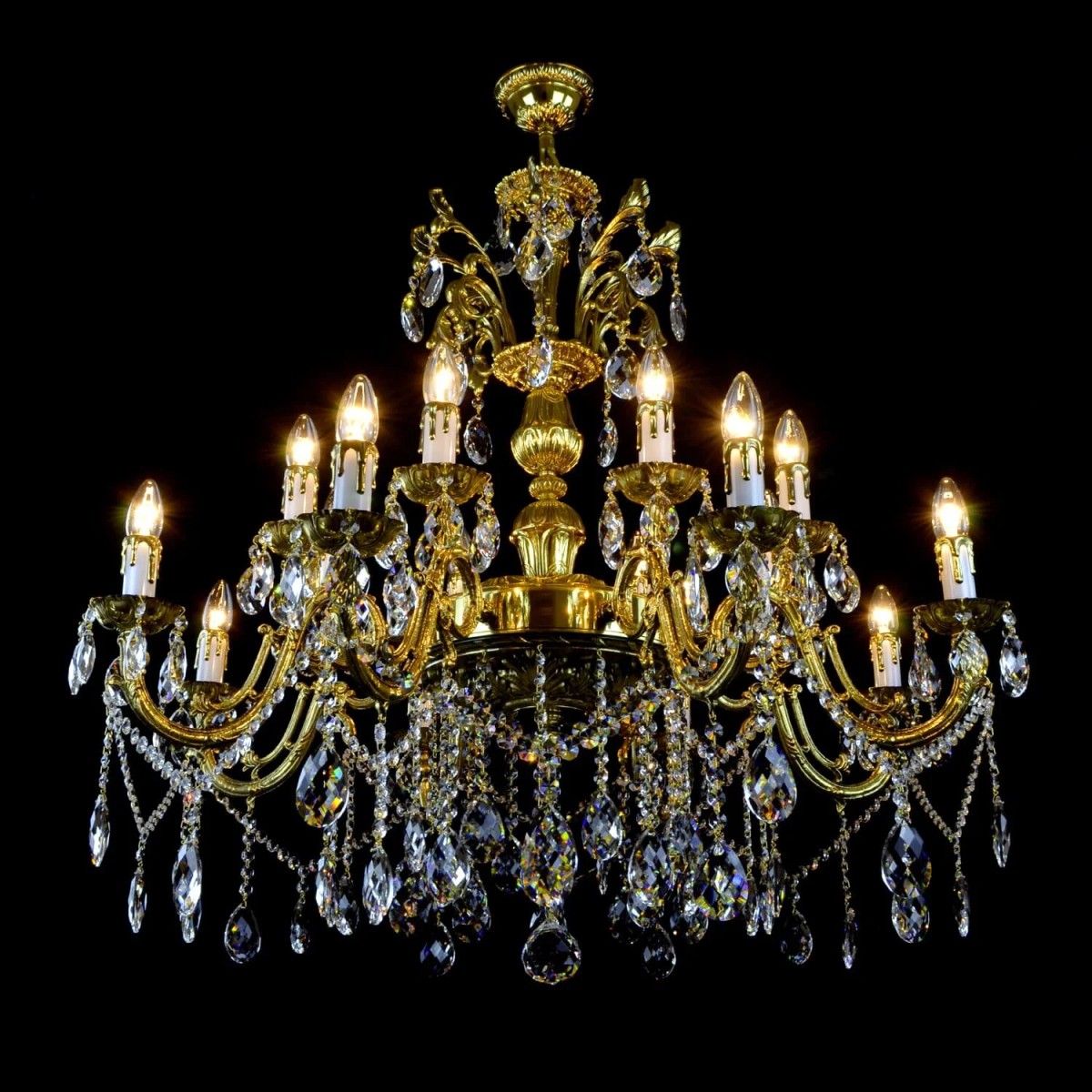 Casa Padrino Luxus Barock Kristall Kronleuchter Gold Ø 78 x H. 65 cm - Prunkvolle Messing Kronleuchter mit böhmischem Kristallglas - Barock Möbel - Edel & Prunkvoll Casa Padrino Luxus Barock Kristall Kronleuchter Gold Ø 78 x H. 65 cm - Prunkvolle Messing Kronleuchter mit böhmischem Kristallglas - Barock Möbel - Edel & Prunkvoll