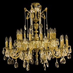 Casa Padrino Lampadario in cristallo barocco di lusso Oro Ø 95 x H. 90 cm - Sontuosa Lampadario in ottone con cristallo di Boemia - Mobili barocchi - Nobile e sontuoso