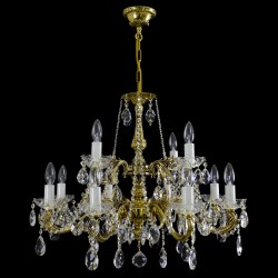 Casa Padrino Lustre en cristal baroque de luxe Or Ø 68 x H. 62 cm - Somptueuse Lustre en laiton avec cristal de Bohême - Meubles baroques - Noble & somptueux Casa Padrino Lustre en cristal baroque de luxe Or Ø 68 x H. 62 cm - Somptueuse Lustre en laiton avec cristal de Bohême - Meubles baroques - Noble & somptueux