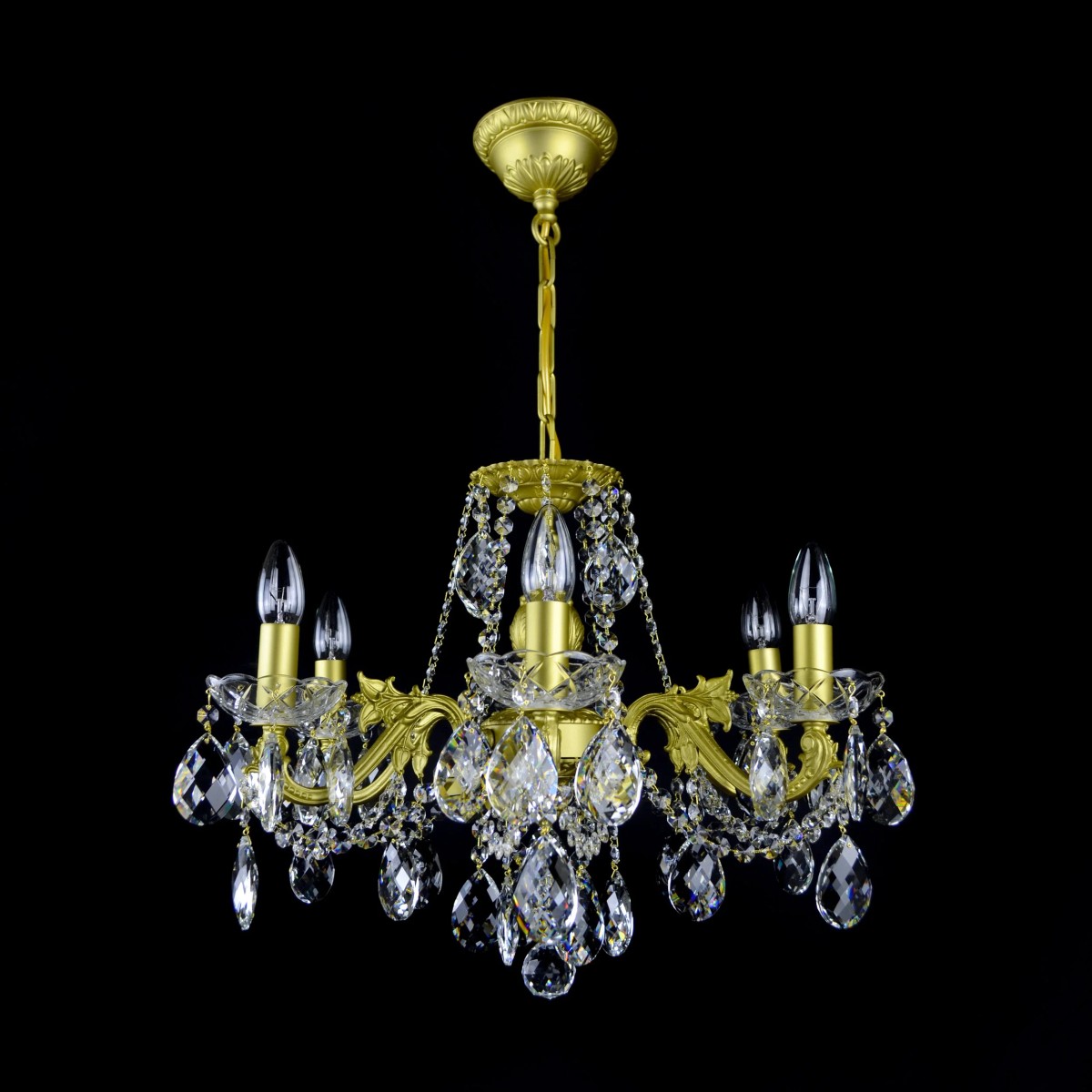 Casa Padrino Lámpara de araña de cristal barroco de lujo Oro Ø 54 x H. 39 cm - Suntuosa Lámpara de araña de latón con cristal de Bohemia - Muebles barrocos - Noble y suntuosa Casa Padrino Lámpara de araña de cristal barroco de lujo Oro Ø 54 x H. 39 cm - Suntuosa Lámpara de araña de latón con cristal de Bohemia - Muebles barrocos - Noble y suntuosa