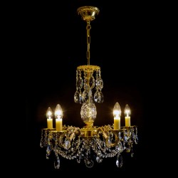 Casa Padrino Lustre en cristal baroque de luxe Or Ø 55 x H. 52 cm - Somptueuse Lustre en laiton avec cristal de Bohême - Meubles baroques - Noble & somptueux Casa Padrino Lustre en cristal baroque de luxe Or Ø 55 x H. 52 cm - Somptueuse Lustre en laiton avec cristal de Bohême - Meubles baroques - Noble & somptueux