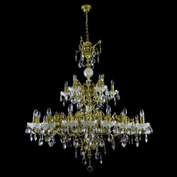 Casa Padrino Lámpara de araña de cristal barroco de lujo Oro Ø 125 x H. 130 cm - Suntuosa Lámpara de araña de latón con cristal de Bohemia - Muebles barrocos - Noble y suntuosa Casa Padrino Lámpara de araña de cristal barroco de lujo Oro Ø 125 x H. 130 cm - Suntuosa Lámpara de araña de latón con cristal de Bohemia - Muebles barrocos - Noble y suntuosa