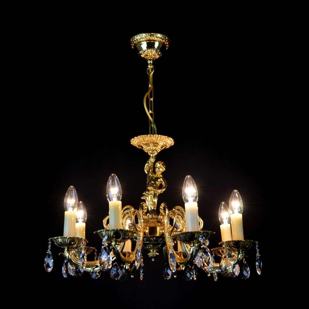 Casa Padrino Luxus Barock Kristall Kronleuchter Gold Ø 55 x H. 36 cm - Prunkvolle Messing Kronleuchter mit böhmischem Kristallglas - Barock Möbel - Edel & Prunkvoll Casa Padrino Luxus Barock Kristall Kronleuchter Gold Ø 55 x H. 36 cm - Prunkvolle Messing Kronleuchter mit böhmischem Kristallglas - Barock Möbel - Edel & Prunkvoll