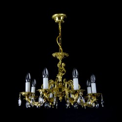 Casa Padrino Luxus Barock Kristall Kronleuchter Gold Ø 55 x H. 36 cm - Prunkvolle Messing Kronleuchter mit böhmischem Kristallglas - Barock Möbel - Edel & Prunkvoll Casa Padrino Luxus Barock Kristall Kronleuchter Gold Ø 55 x H. 36 cm - Prunkvolle Messing Kronleuchter mit böhmischem Kristallglas - Barock Möbel - Edel & Prunkvoll