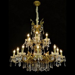Casa Padrino Lámpara de araña de cristal barroco de lujo Oro Ø 112 x H. 135 cm - Suntuosa Lámpara de araña de latón con cristal de Bohemia - Muebles barrocos - Noble y suntuosa