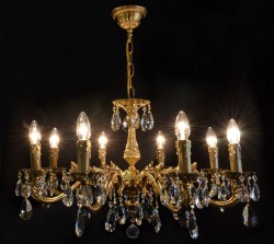 Casa Padrino Luxury Baroque Crystal Chandelier Gold Ø 72 x H. 44 cm - Magnificent Brass Chandelier with Bohemian Crystal Glass - Baroque Furniture - Noble & Magnificent Casa Padrino Luxury Baroque Crystal Chandelier Gold Ø 72 x H. 44 cm - Magnificent Brass Chandelier with Bohemian Crystal Glass - Baroque Furniture - Noble & Magnificent