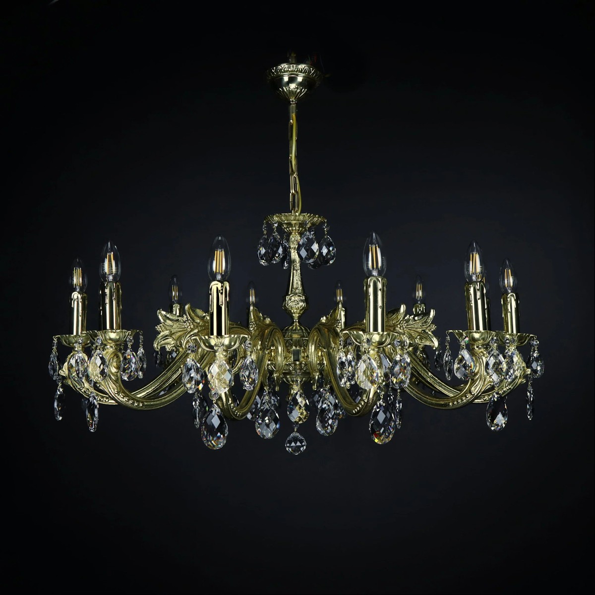 Casa Padrino Lámpara de araña de cristal barroco de lujo Oro Ø 76 x H. 47 cm - Suntuosa Lámpara de araña de latón con cristal de Bohemia - Muebles barrocos - Noble y suntuosa Casa Padrino Lámpara de araña de cristal barroco de lujo Oro Ø 76 x H. 47 cm - Suntuosa Lámpara de araña de latón con cristal de Bohemia - Muebles barrocos - Noble y suntuosa
